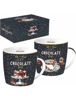 Κούπες 'Chocolate' Πορσελάνινες Μπλε/Λευκές 10x10x11 (2 Τεμ.)