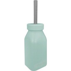 Minikoioi Μπουκάλι Σιλικόνης με Καλαμάκι Green Grey 200ml