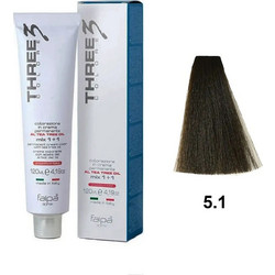 Faipa Three Color 5.1 Καστανό Ανοιχτό Σαντρέ Μόνιμη Βαφή Μαλλιών 120ml