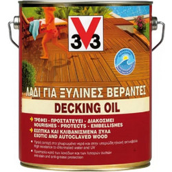 V33 Decking Λάδι Εμποτισμού Ξύλου Έτοιμο προς Χρήση Ματ Τικ 2.5lt