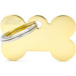 ΤΑΥΤΟΤΗΤΑ ΣΚΥΛΟΥ MY FAMILY BASIC GOLD BRASS BONE TAG SMALL 3x2cm