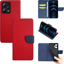 Θήκη Βιβλίο Sonique Trend Book Xiaomi Redmi Note 12 Pro Plus Κόκκινο / Σκούρο Μπλε