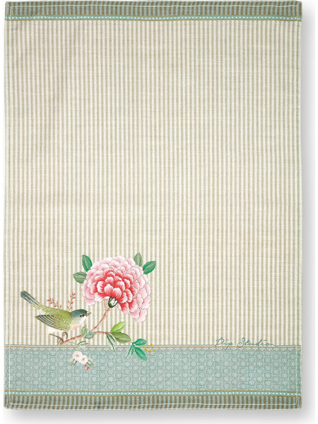 PIP STUDIO ΒΑΜΒΑΚΕΡΗ ΠΕΤΣΕΤΑ ΚΟΥΖΙΝΑΣ BLUSHING BIRDS ΧΑΚΙ 50cmX70cm