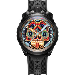 Bomberg BOLT-68 Ανδρικό Ρολόι Χρονογράφος με Μαύρο Καουτσούκ Λουράκι BS45CHPBA.MAYA-4.11