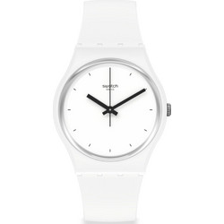 Swatch Γυναικείο Ρολόι με Λευκό Καουτσούκ Λουράκι SO31W100