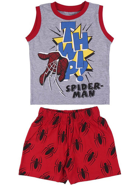 Spider-Man Παιδική Πιτζάμα Βαμβακερή Καλοκαιρινή Κόκκινη Γκρι 142-2200007297