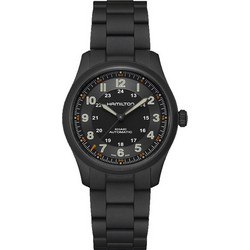 Hamilton Khaki Ανδρικό Ρολόι Αυτόματο με Μαύρο Μεταλλικό Μπρασελέ H70215130