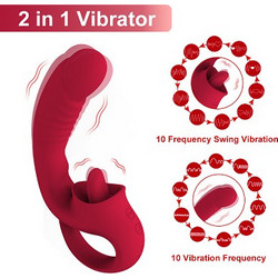 Ophelia's Dream Toys- Clitoral Licking G-spot Vibrator Red- 10GM-379RED