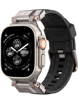 Spigen Durapro Armor Λουράκι Σιλικόνης Titanium Black (Apple Watch 42 / 44 / 45 / 49mm)