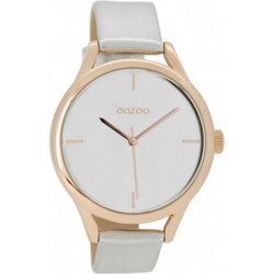 Oozoo Timepieces Γυναικείο Ρολόι με Γκρι Δερμάτινο Λουράκι C9140