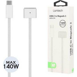 Lamtech USB-C Φορτιστής Laptop 140W με Ενσωματωμένο Καλώδιο Τροφοδοσίας LAM114079