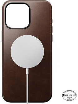 NOMAD θήκη δερμάτινη RUGGED MODERN Horween MagSafe για Apple iPhone 15 Pro 6.1 - Brown - NM01616085