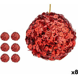 Σετ Χριστουγεννιάτικες Μπάλες πούλιες Κόκκινο Πλαστική ύλη 10 x 10 x 10 cm (8 Μονάδες) S3627178