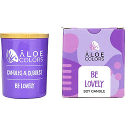 Aloe Colors Be Lovely Scented Soy Candle Αρωματικό Κερί Σόγιας σε Βάζο με Άρωμα Καραμέλα & Πικραμύγδαλο 150g