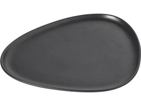 Πιάτο Μεγάλο Φαγητού Curve Dinner Stoneware, Μαύρο 30x26x1.5cm LIND DNA