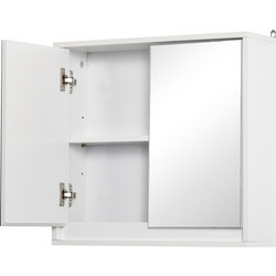 HOMCOM 834-172WT Καθρέπτης Μπάνιου με Ντουλάπι & Ράφι Λευκό 48x14.5x45cm