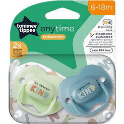 Tommee Tippee Anytime Kind Ορθοδοντικές Πιπίλες Σιλικόνης 6-18m Blue 2τμχ 433544