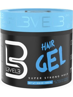 L3VEL3 Barber Super Strong Hair Gel Μαλλιών Ανδρικό για Όγκο & Λάμψη Πολύ Δυνατό Κράτημα 1lt