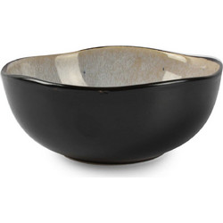 Μπολ stoneware μπεζ-μαύρο 16 x 7 εκατ. Lunar