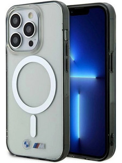 Case BMW BMHMP14XHCRS iPhone 14 Pro Max 6.7" transparent hardcase Silver Ring MagSafe