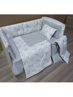 Dizain Baby Forest World Σετ Κούνιας 60x120cm Grey 5τμχ