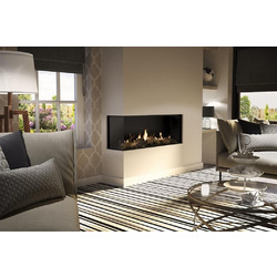 Dru Global Corner 120 BF RCE Ενεργειακό Τζάκι Αερίου με Κούτσουρα