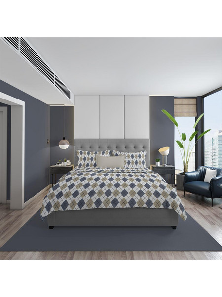 Dimcol Σετ Σεντόνια Υπέρδιπλα 220x240 Diamond 327 Blue