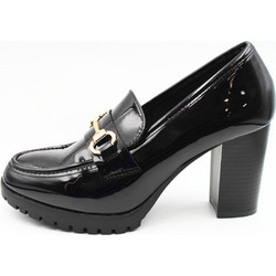Loafers γόβες με χοντρό τακούνι Μαύρο λουστρίν