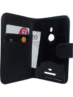 Nokia Lumia 925 Leather Wallet Case Black ΟΕΜ