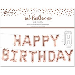Μπαλόνι Ροζ/Χρυσό "Happy Birthday"