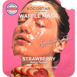 Kocostar Waffle Strawberry Sheet Μάσκα Προσώπου για Λάμψη 40gr