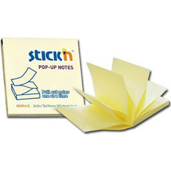 Αυτοκόλλητες Σημειώσεις STICK'N 76x76mm - Κίτρινο - 100 φύλλα 550.21395