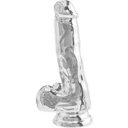 Dildo with Balls 16x3.8 cm TRANSPARENT