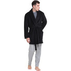 Primavera Χειμωνιάτικη Ανδρική Ρόμπα Fleece Μαύρη 3954