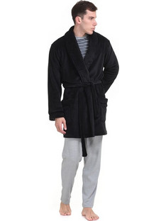 Primavera Χειμωνιάτικη Ανδρική Ρόμπα Fleece Μαύρη 3954
