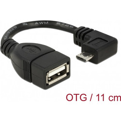 Delock USB 2.0 OTG Cable Type Micro-B male angled to Type-A female 11 cm 83104