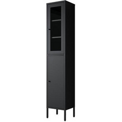 Ντουλάπι μεταλλικό Nextdeco με 2 πόρτες μαύρο Υ180x35x30εκ