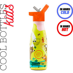Cool Bottles Jungle Park Παιδικό Μπουκάλι Θερμός Ανοξείδωτο BPA Free με Καλαμάκι Πολύχρωμο 260ml