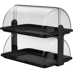 Βιτρίνα 2 Επιπέδων RollTop με δίσκο 47 5x32 5x40 5cm Μαύρο Garibaldi c478909