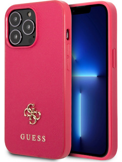 Guess Saffiano Small Back Cover Pink (iPhone 13 Pro)
