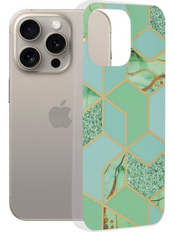Techsuit Marble Series Back Cover Green Hex (iPhone 15 Pro Max)
