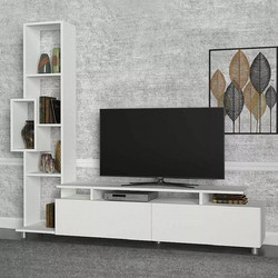 Megapap Έπιπλο Τηλεόρασης Ξύλινο Λευκό Μ160xΠ29.5xΥ160cm Tulip GP042-0046,1
