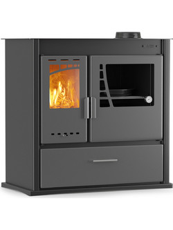 Thermogatz GS 12 Plus Oven Grey Ατσάλινη Ξυλόσομπα με Φούρνο 12.3kW