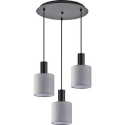 Home Lighting Κρεμαστό Φωτιστικό Οροφής Τρίφωτο E27 Γκρι SE21-BL-4-3BL-SH2 77-8516