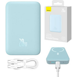Baseus Magnetic Mini Wireless Magsafe Power Bank 10000mAh 20W με Θύρα USB-C Power Delivery Blue
