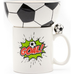 RAVENNA Κεραμική Κούπα 450ml Και Μπολ 400ml Soccer