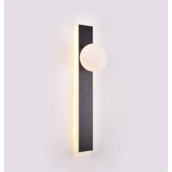 In Light 43044 BL Απλίκα Μαύρη με LED έμμεσο και Μπάλα Λευκή
