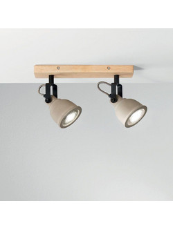 Luce Διπλό Σποτ με Ντουί GU10 σε Γκρι Χρώμα I-KISA-AP2 8031414897124