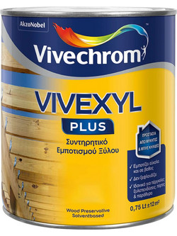 Vivechrom Vivexyl Plus 501 Συντηρητικό Εμποτισμού Ξύλου Έτοιμο προς Χρήση Ματ Διάφανο 0.75lt