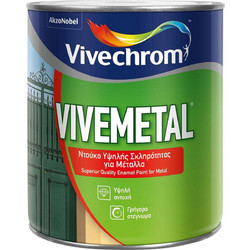 Vivechrom Vivemetal Ντουκόχρωμα Διαλύτου Λευκό Gloss 0.75lt